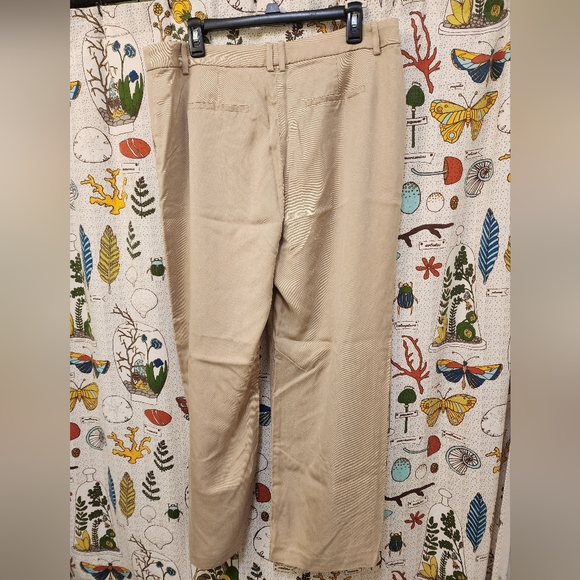 Wide-leg pleated twill trouser pant - Picture 3 of 5